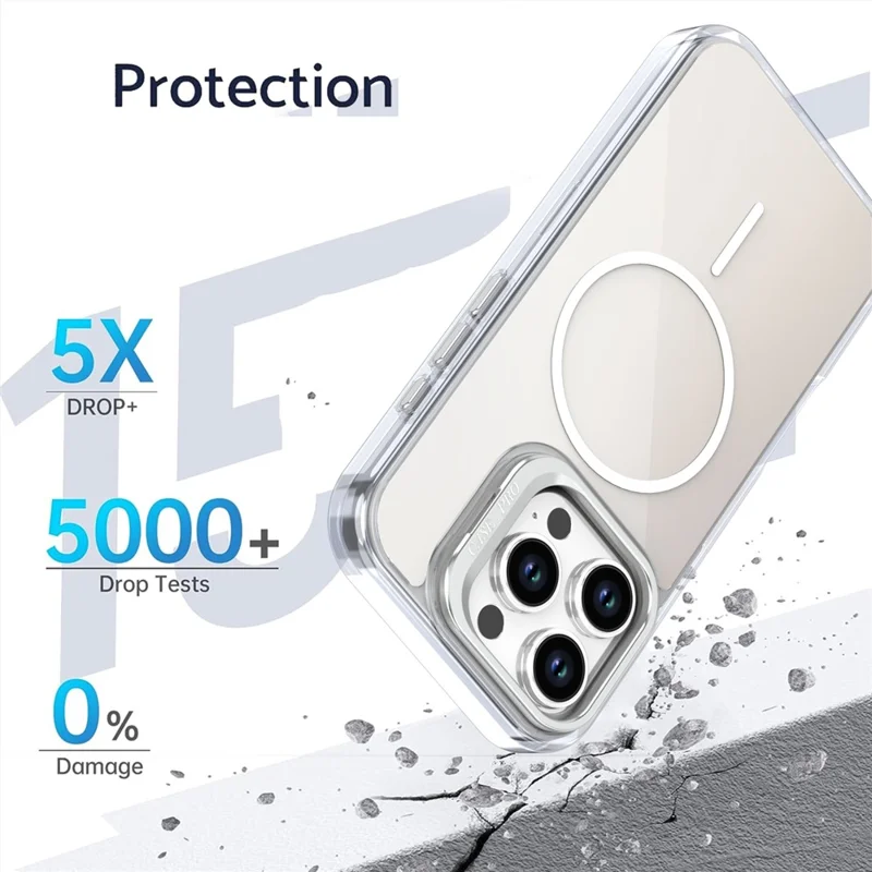 Funda para iPhone 16 Pro Compatible con MagSafe TPU + Acrílico Degradado con Soporte - Blanco