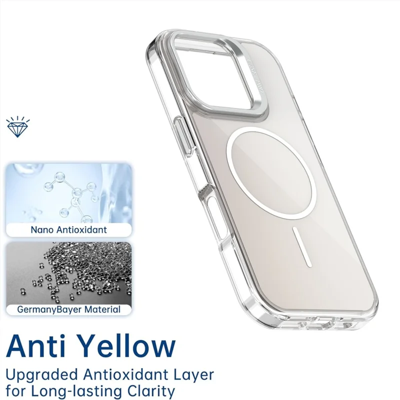 Funda para iPhone 16 Pro Compatible con MagSafe TPU + Acrílico Degradado con Soporte - Blanco