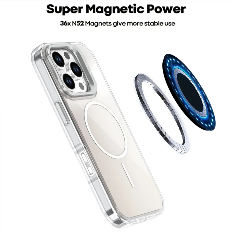 Funda para iPhone 16 Pro Compatible con MagSafe TPU + Acrílico Degradado con Soporte - Blanco