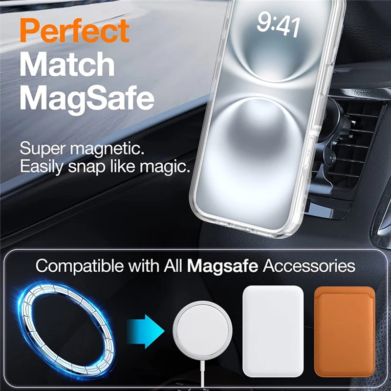 Funda para iPhone 16 Pro Compatible con MagSafe TPU + Acrílico Degradado con Soporte - Blanco