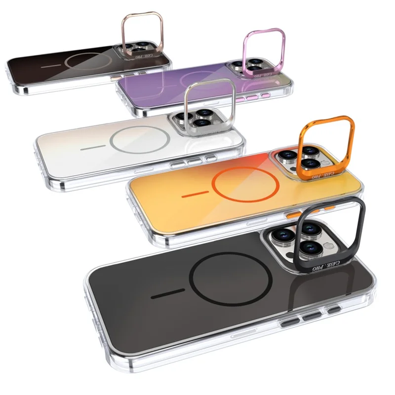 Étui pour iPhone 16 Pro Max Compatible avec MagSafe TPU + Coque de téléphone en Acrylique avec Cadre d'Objectif et Support - Blanc