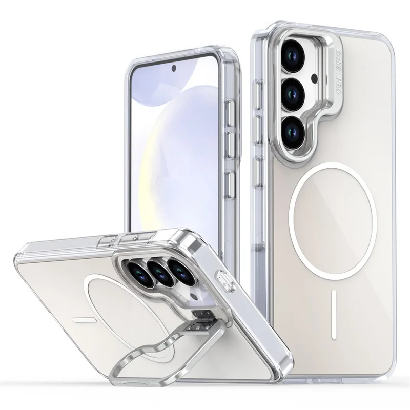 Чехол для Samsung Galaxy S24+ с поддержкой MagSafe, из ТПУ + акриловый градиентный чехол со встроенной подставкой - Белый