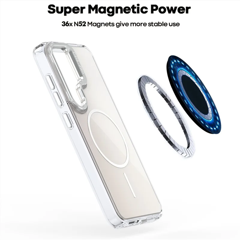 Чехол для Samsung Galaxy S24+ с поддержкой MagSafe, из ТПУ + акриловый градиентный чехол со встроенной подставкой - Белый