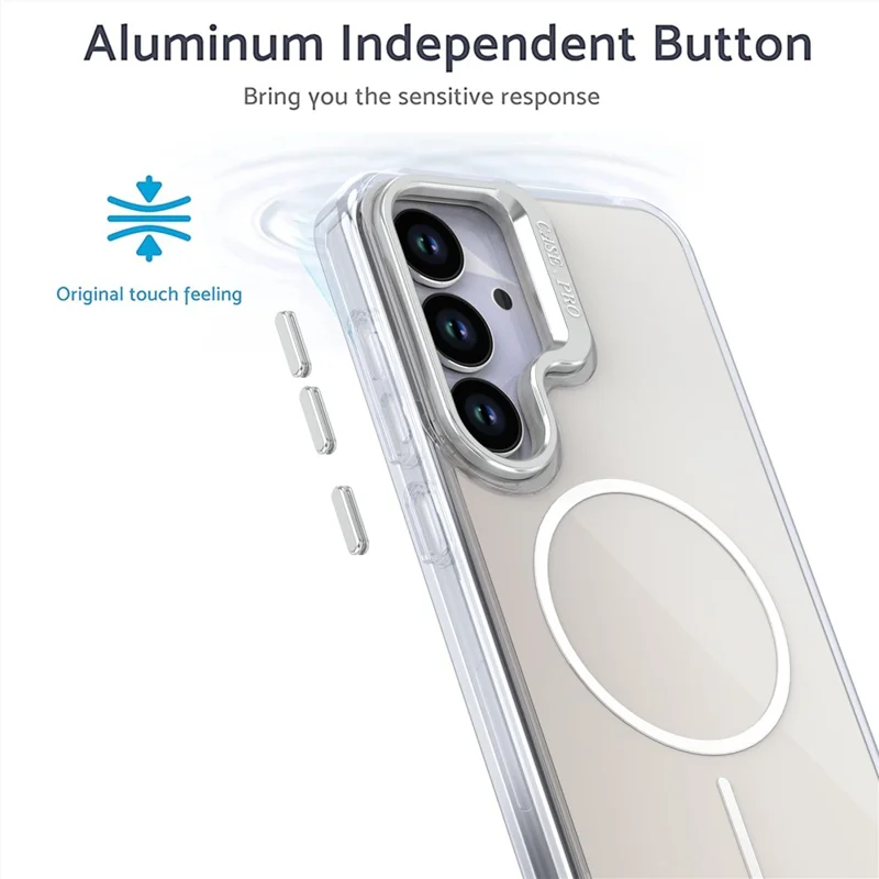 Чехол для Samsung Galaxy S24+ с поддержкой MagSafe, из ТПУ + акриловый градиентный чехол со встроенной подставкой - Белый