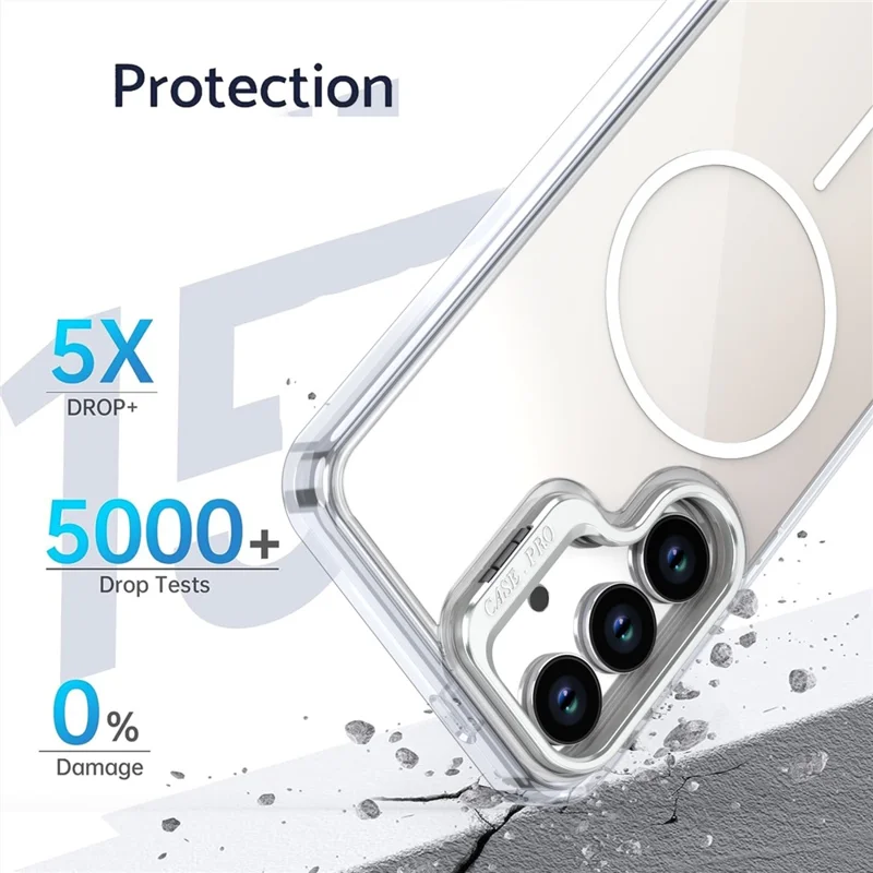 Чехол для Samsung Galaxy S24+ с поддержкой MagSafe, из ТПУ + акриловый градиентный чехол со встроенной подставкой - Белый
