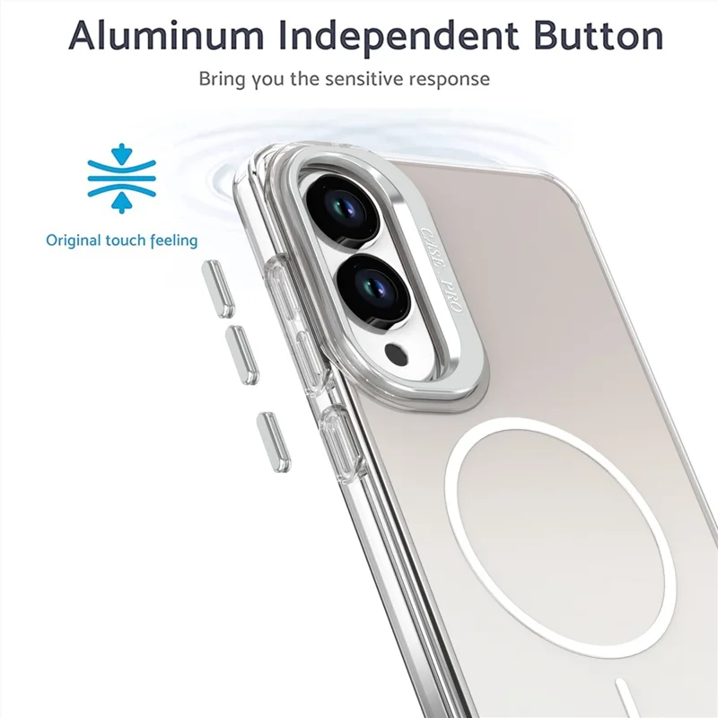 Cover per Samsung Galaxy S25 Edge Compatibile con MagSafe, Custodia in TPU + Acrilico Sfumato con Supporto - Bianco