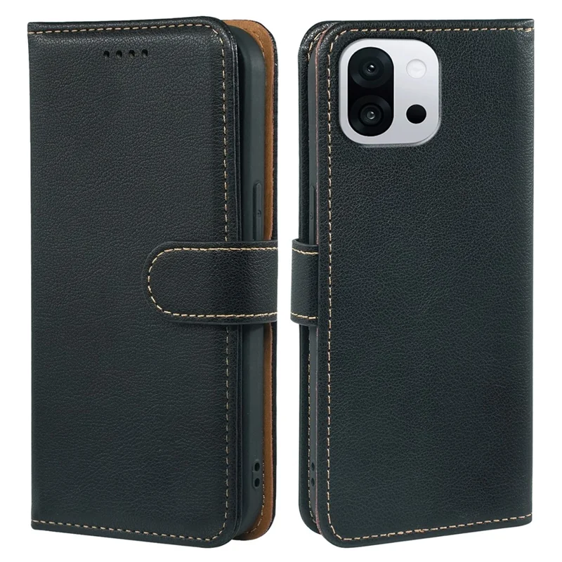 For OnePlus 13T 5G Case RFID Blocking Wallet Litchi Texture Leather Phone Cover Magnetic Clasp - Black