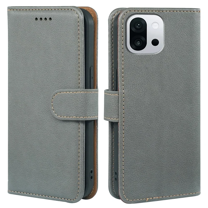 For OnePlus 13T 5G Case RFID Blocking Wallet Litchi Texture Leather Phone Cover Magnetic Clasp - Grey