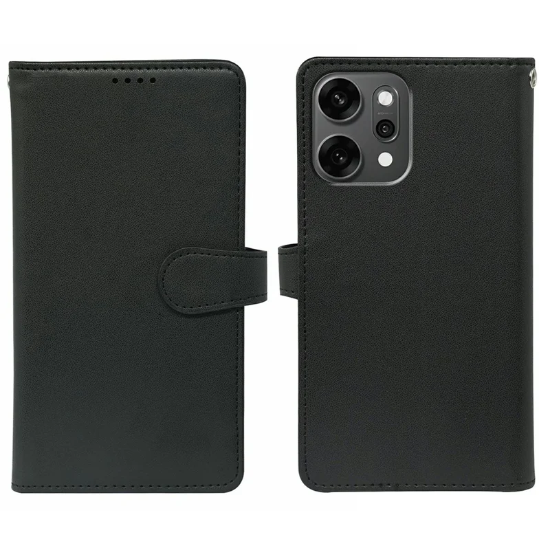 For Oppo Reno14 Pro 5G (Global) Case with 9 Card Slots PU Leather Stand Phone Cover - Black