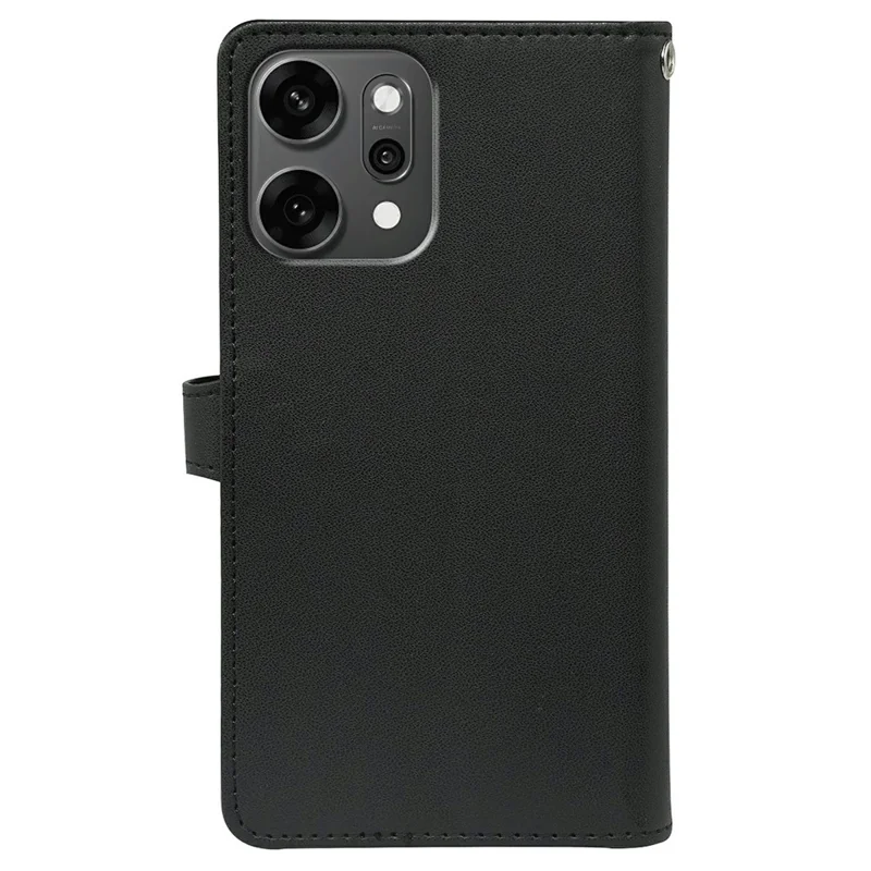 For Oppo Reno14 Pro 5G (Global) Case with 9 Card Slots PU Leather Stand Phone Cover - Black