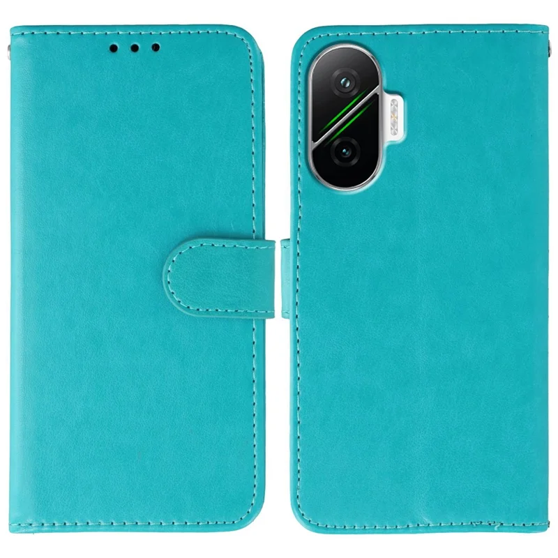 For Xiaomi Poco F7 5G / Redmi Turbo 4 Pro 5G Case PU Leather Flip Wallet Phone Cover with Strap - Blue