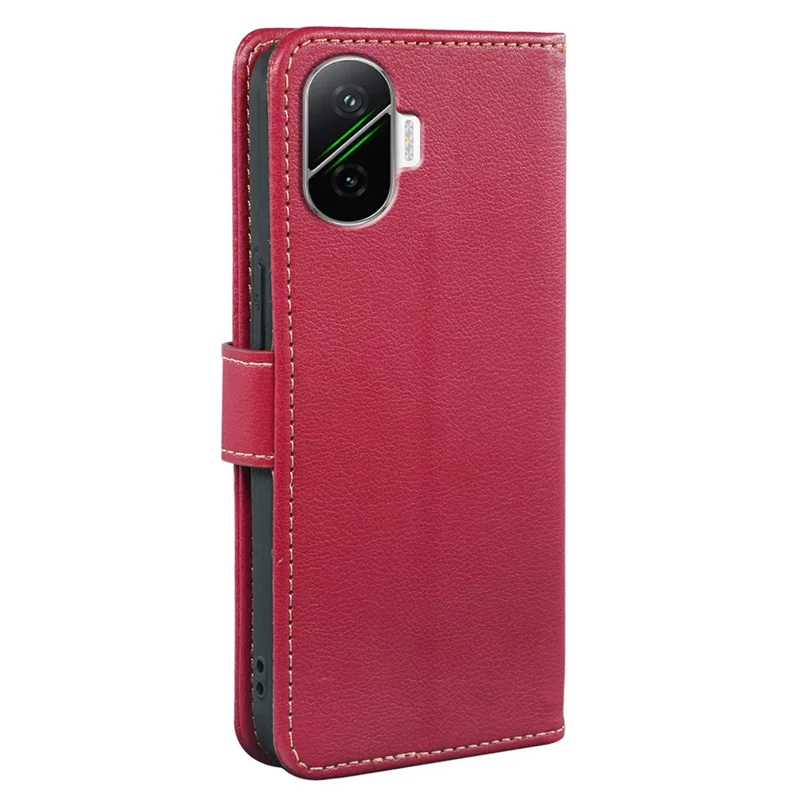 For Xiaomi Poco F7 5G / Redmi Turbo 4 Pro 5G Case RFID Blocking Wallet Litchi Texture Leather Phone Cover Magnetic Clasp - Red
