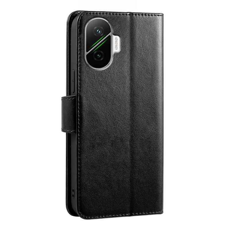 For Xiaomi Poco F7 5G / Redmi Turbo 4 Pro 5G Case Stand Card Holder Wallet Leather Phone Cover - Black