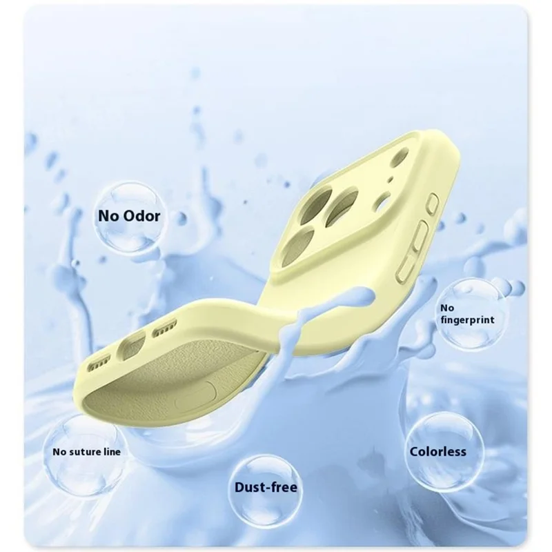 For iPhone 17 Pro Case Precision Fit PC + Liquid Silicone Protective Phone Cover with Microfiber Lining - Cream Yellow