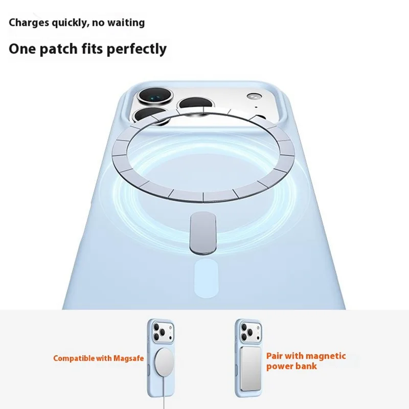Für iPhone 17 Pro Hülle Kompatibel mit MagSafe PC + Flüssigsilikon Handyhülle - Babyblau