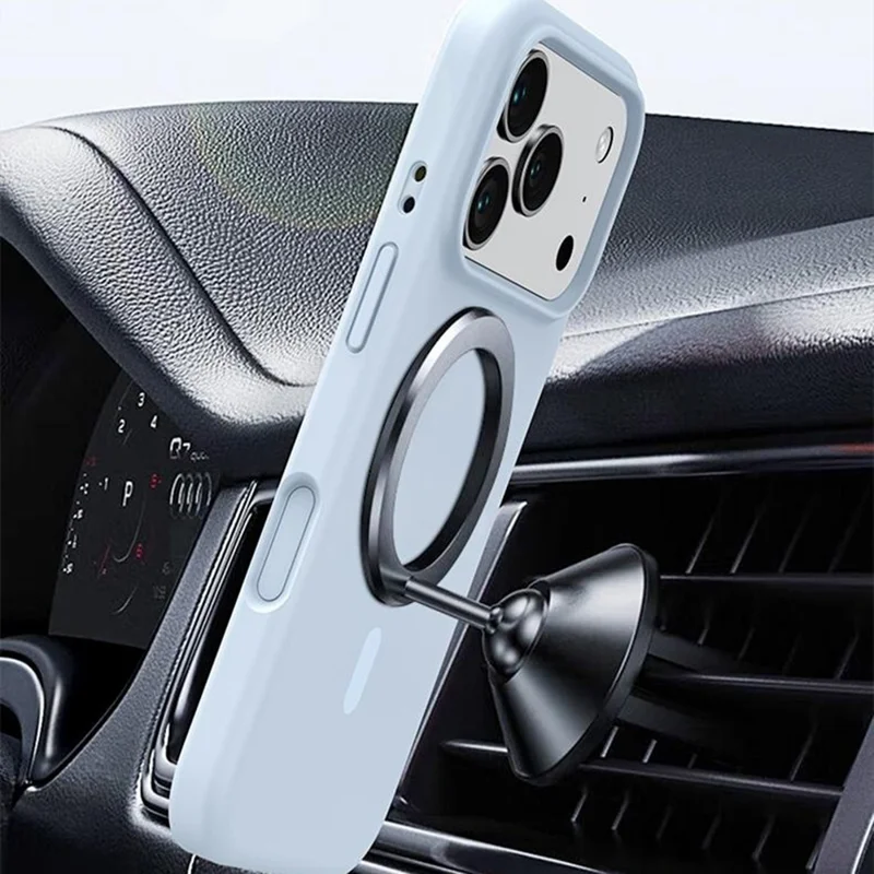 Für iPhone 17 Pro Hülle Kompatibel mit MagSafe PC + Flüssigsilikon Handyhülle - Babyblau
