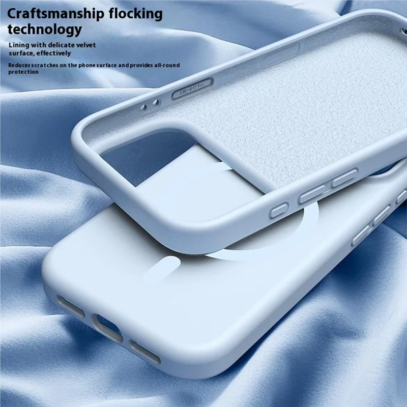 Für iPhone 17 Pro Hülle kompatibel mit MagSafe PC + Flüssigsilikon Handyhülle - Cremegelb