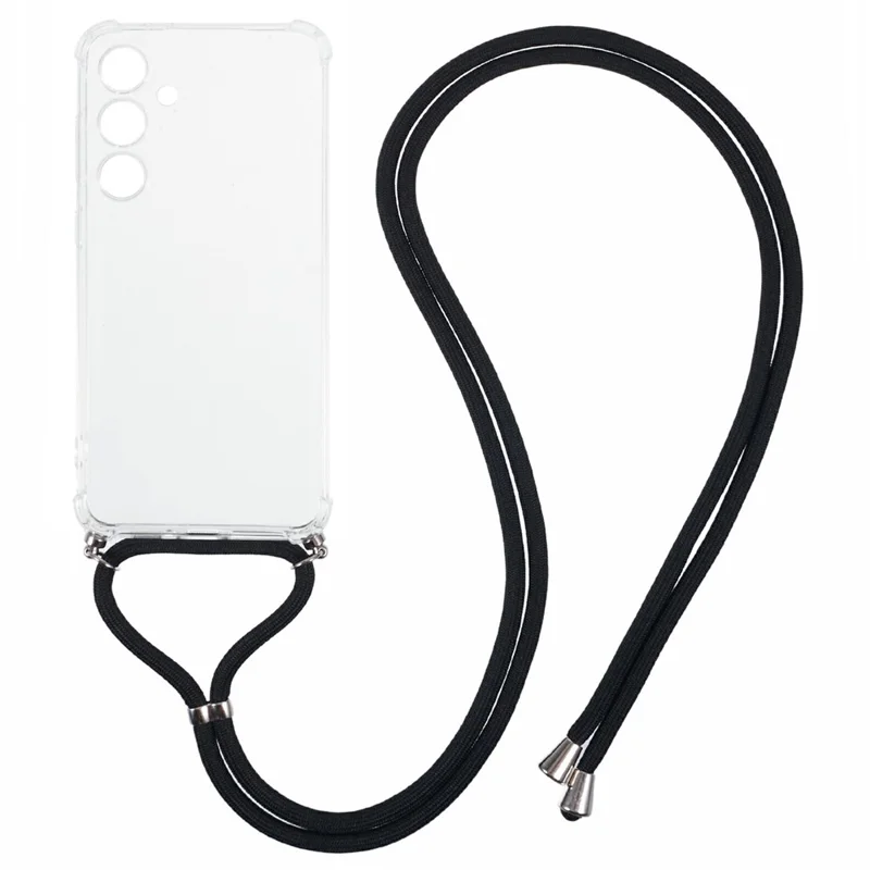 Capa para Samsung Galaxy S25 FE com Cantos Reforçados, TPU Transparente e Cordão de Segurança