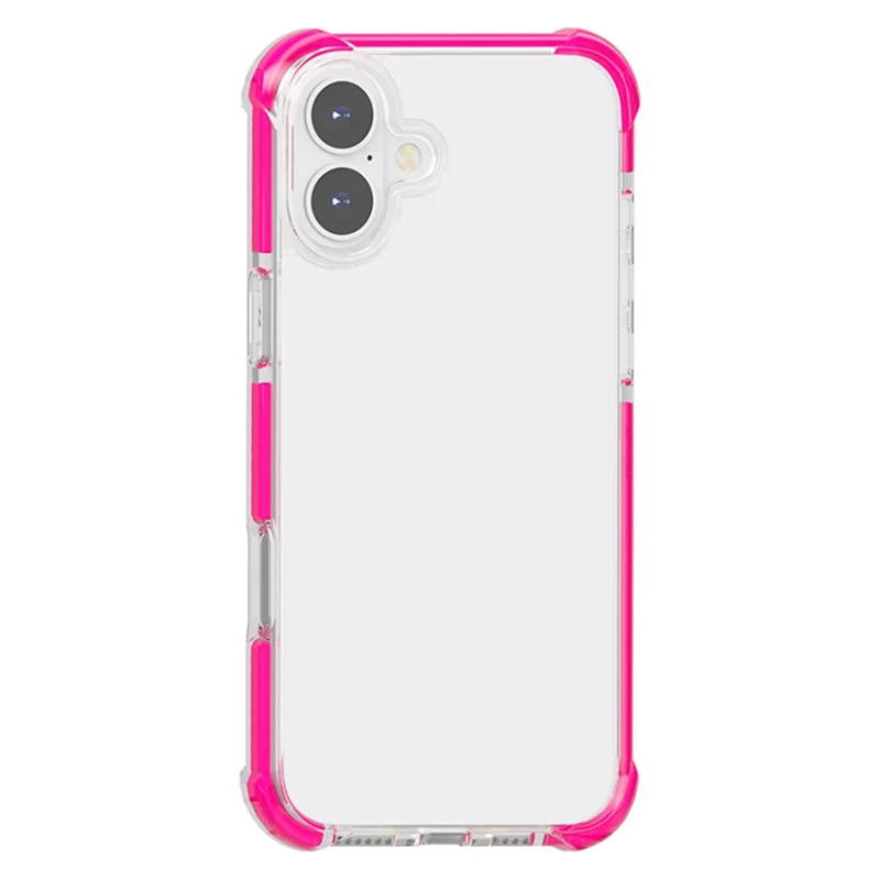 Für iPhone 17 Hülle Vier Ecken Anti-Sturz Klare TPU + TPE + PC Handyhülle - Transparentes Pink