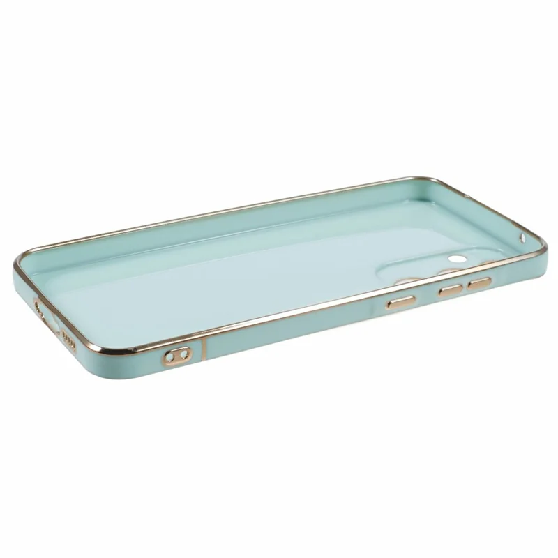 For Samsung Galaxy S23 FE Case Electroplating Soft TPU Phone Cover Astronaut Hidden Kickstand - Cyan