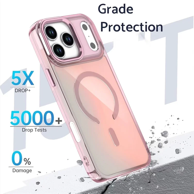 For iPhone 17 Pro Case Compatible with MagSafe Color Changing TPU Phone Back Cover - Black