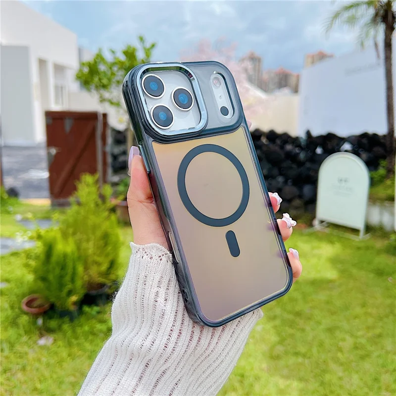 For iPhone 17 Pro Max Case Compatible with MagSafe Color Changing TPU Phone Back Cover - Black