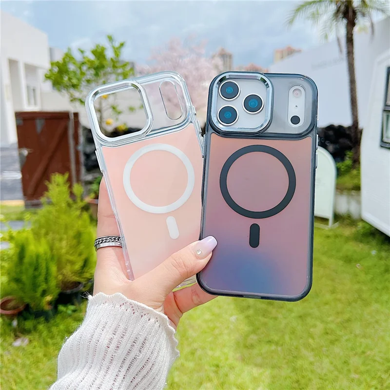 For iPhone 17 Pro Max Case Compatible with MagSafe Color Changing TPU Phone Back Cover - Black