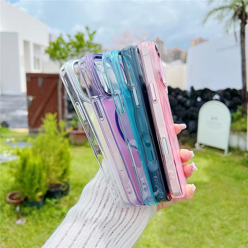 For iPhone 17 Pro Max Case Compatible with MagSafe Color Changing TPU Phone Back Cover - Black