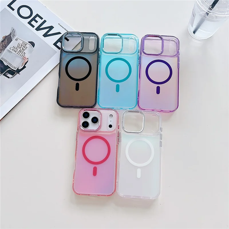 For iPhone 17 Pro Max Case Compatible with MagSafe Color Changing TPU Phone Back Cover - Black