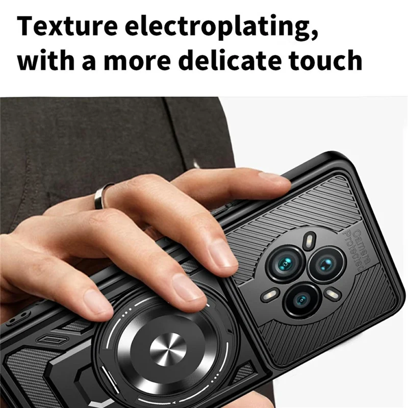 For Realme 14 Pro 5G Magnetic Case Rotating Kickstand TPU + PC Phone Cover - Red