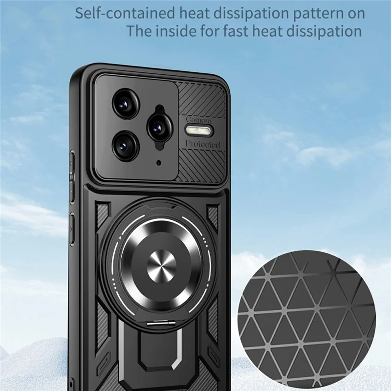 Per Xiaomi Poco F7 Ultra 5G / Redmi K80 Pro 5G Cover Magnetica con Supporto Rotante in TPU + PC - Nero