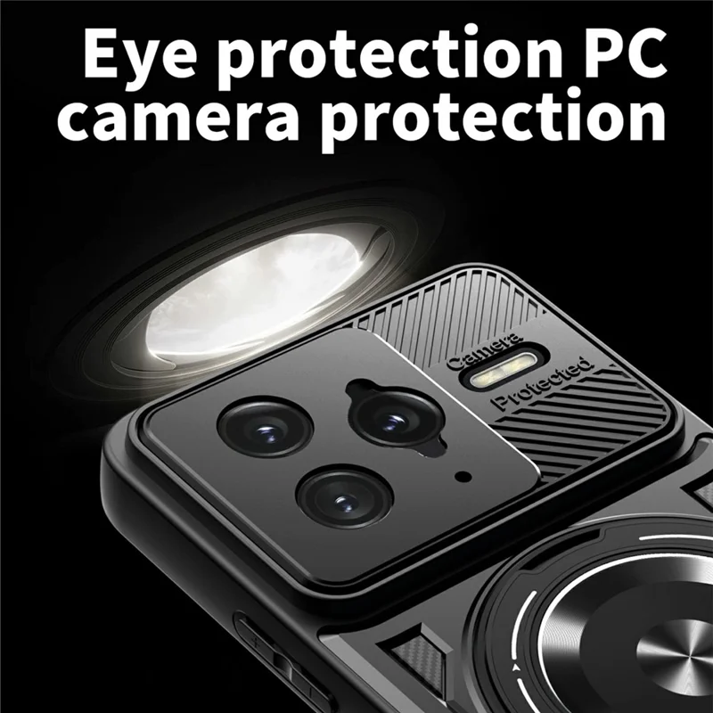 Per Xiaomi Poco F7 Ultra 5G / Redmi K80 Pro 5G Cover Magnetica con Supporto Rotante in TPU + PC - Nero