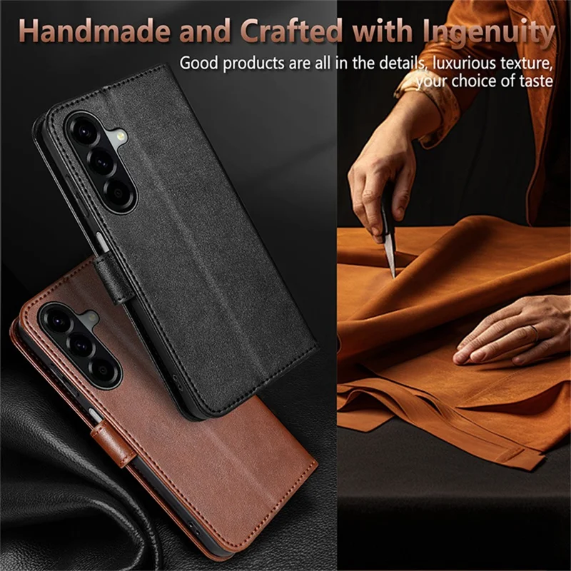 AZNS For Samsung Galaxy A17 5G Case Anti-Scratch PU Leather Stand Wallet Phone Cover - Brown