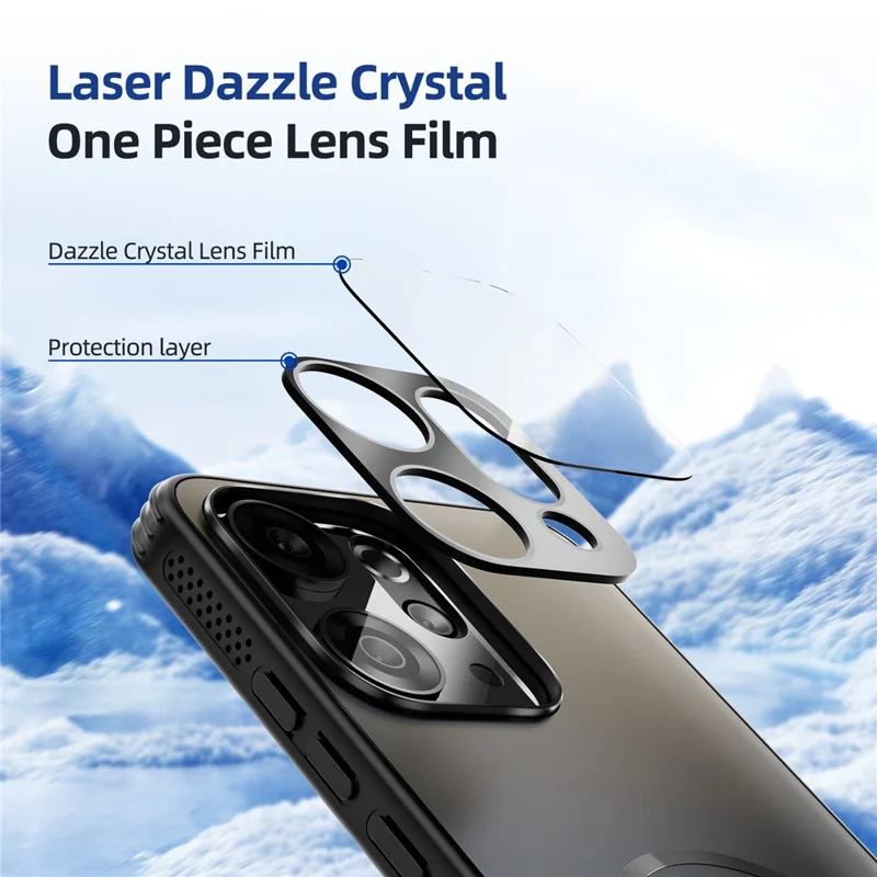 ABEEL Per Oppo Reno14 5G (Globale) Custodia Magnetica Caso TPU PC Raffreddamento Matte Cover Posteriore del Telefono con Pellicola Obiettivo - Nero