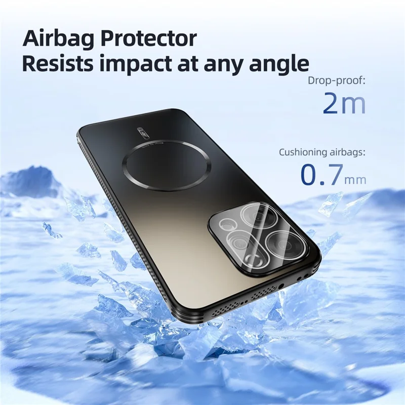ABEEL Per Oppo Reno14 5G (Globale) Custodia Magnetica Caso TPU PC Raffreddamento Matte Cover Posteriore del Telefono con Pellicola Obiettivo - Nero