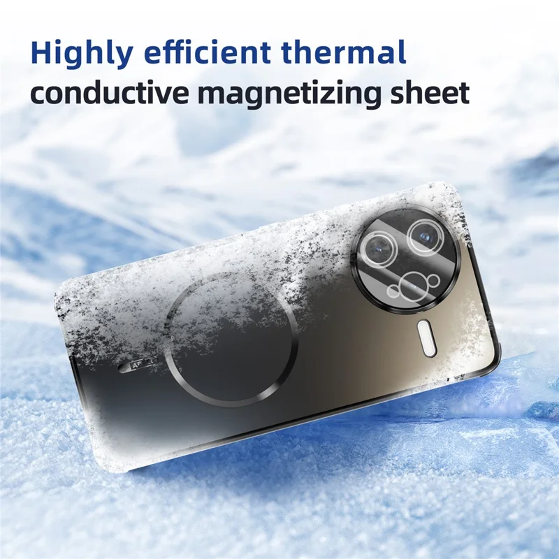 ABEEL For Xiaomi Redmi K80 5G  /  Poco F7 Pro 5G Magnetic Case TPU PC Cooling Matte Phone Back Cover with Lens Film - Black
