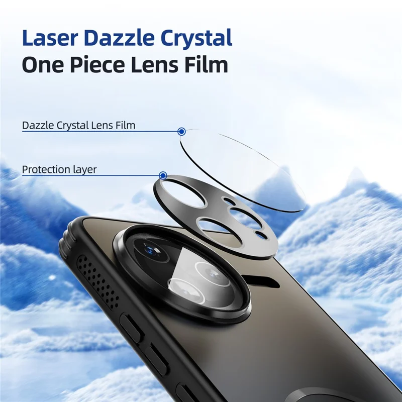 ABEEL per Xiaomi Poco F7 Ultra 5G / Redmi K80 Pro 5G Cover Magnetica TPU PC Raffreddamento Opaca per Telefono con Pellicola Protettiva Lenti - Nero