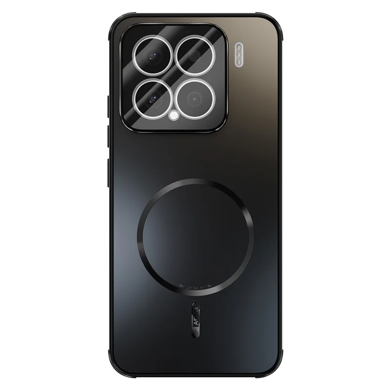 ABEEL For Xiaomi 15 Magnetic Case TPU PC Cooling Matte Phone Back Cover with Lens Film - Black