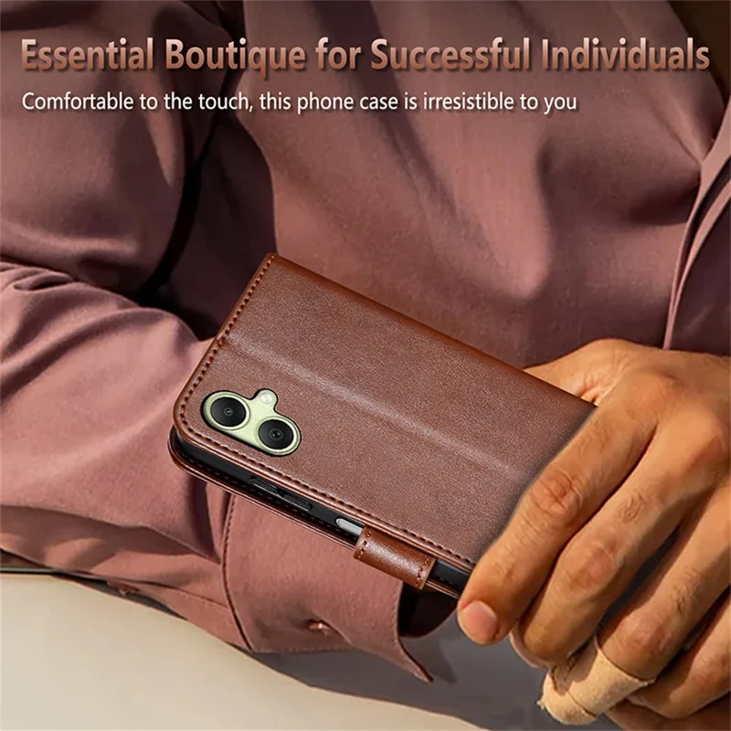 AZNS For Samsung Galaxy A07 4G Case Anti-Scratch PU Leather Stand Wallet Phone Cover - Brown