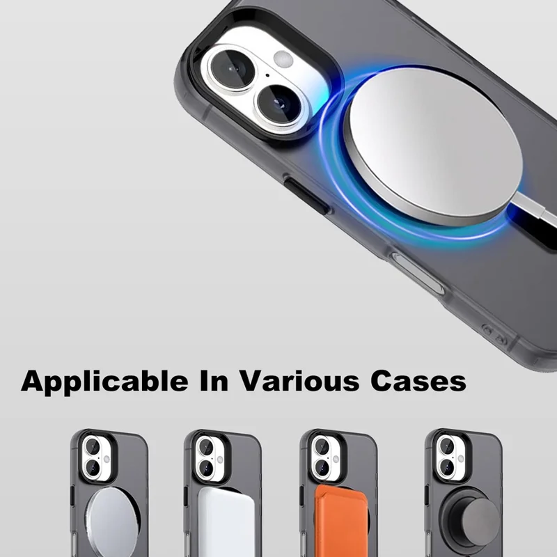 Cover IMAK per iPhone 17 Compatibile con MagSafe, Colore Caramella, Antiurto in TPU + PET - Nero
