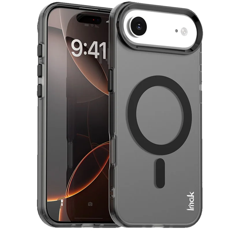 IMAK Per iPhone 17 Air Case Compatibile con MagSafe Cover Colore Caramella Antiurto TPU + PET - Nero