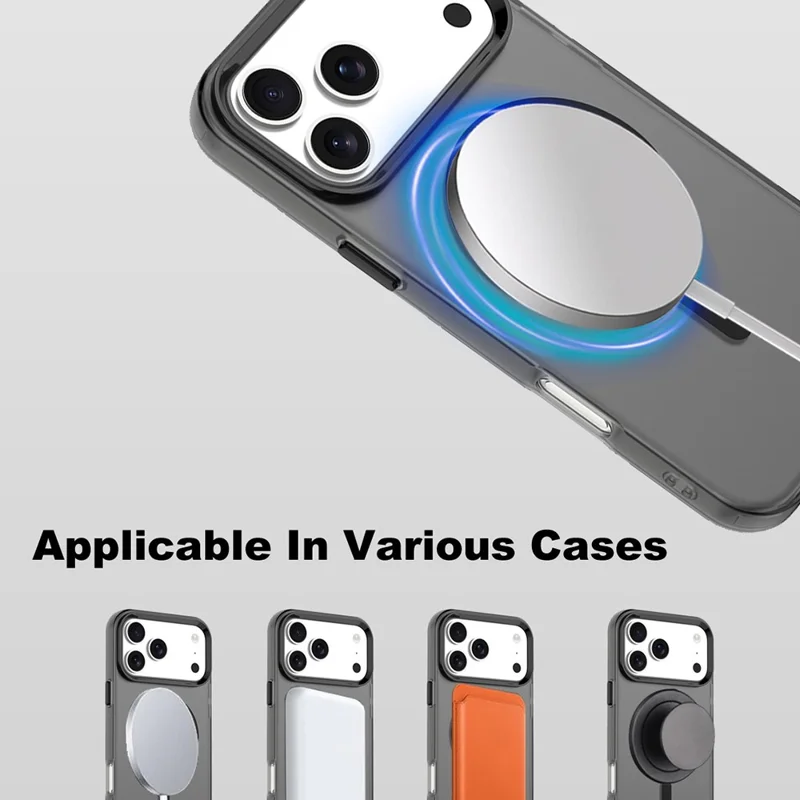 IMAK Per iPhone 17 Pro Max Cover Compatibile con MagSafe Colore Caramella Antiurto TPU + PET Retro Cover - Nero