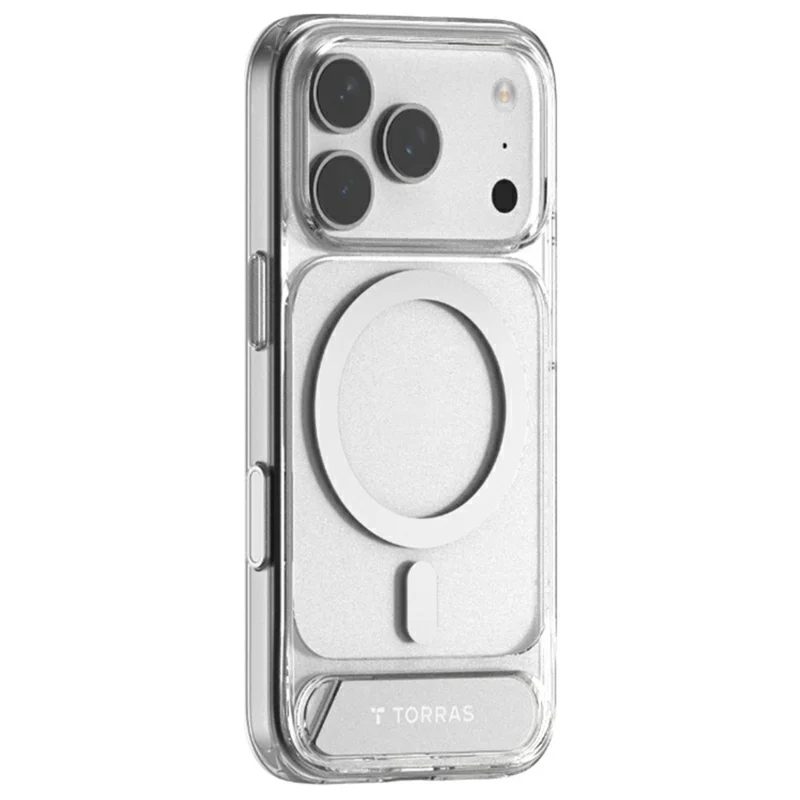 TORRAS For iPhone 17 Pro Case Kickstand TPU + PC Phone Cover Compatible with MagSafe - Transparent