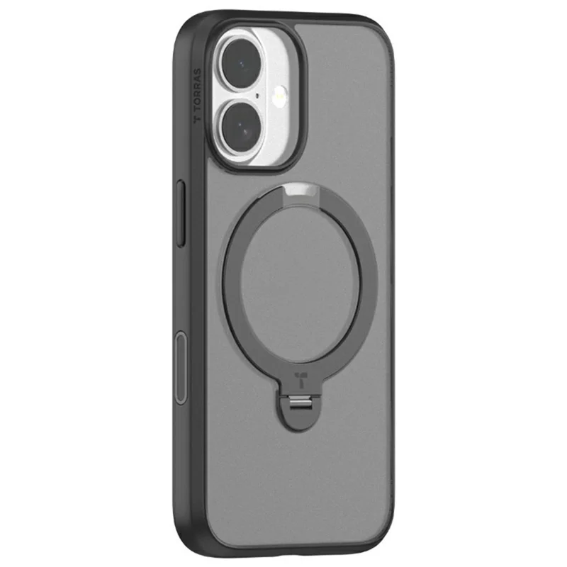 TORRAS Custodia per iPhone 17 Supporto magnetico rotante PC + TPU - Nero