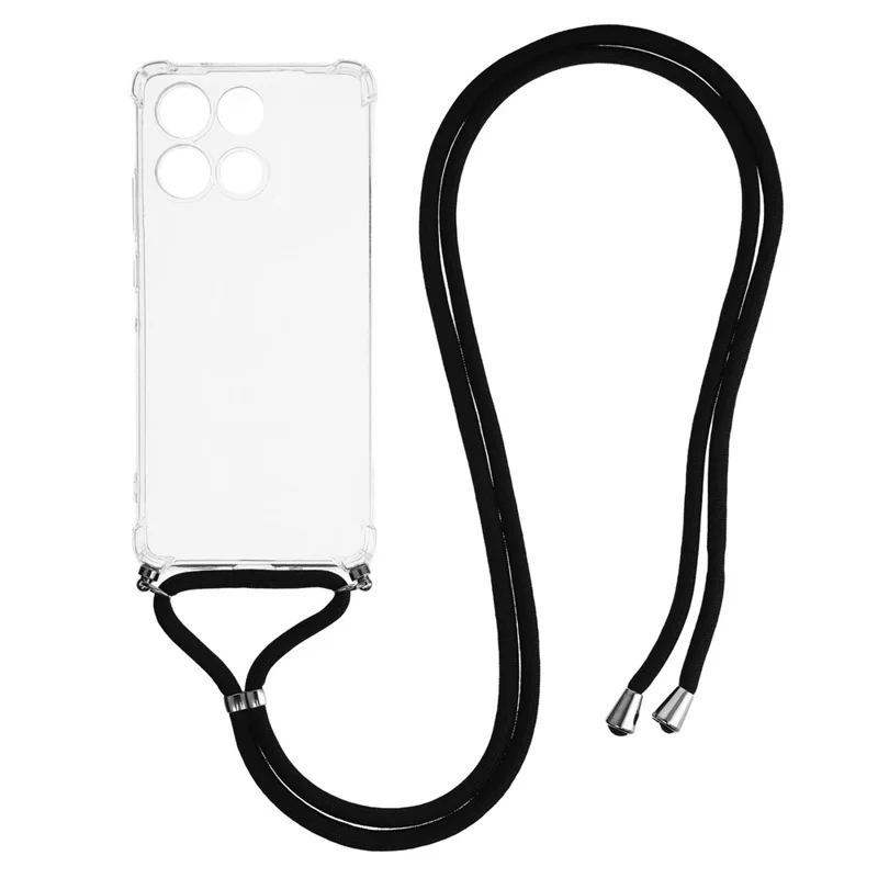 Étui Motorola Moto G86 5G avec Coins Renforcés en TPU Transparent, Avec Lanière de Suspension