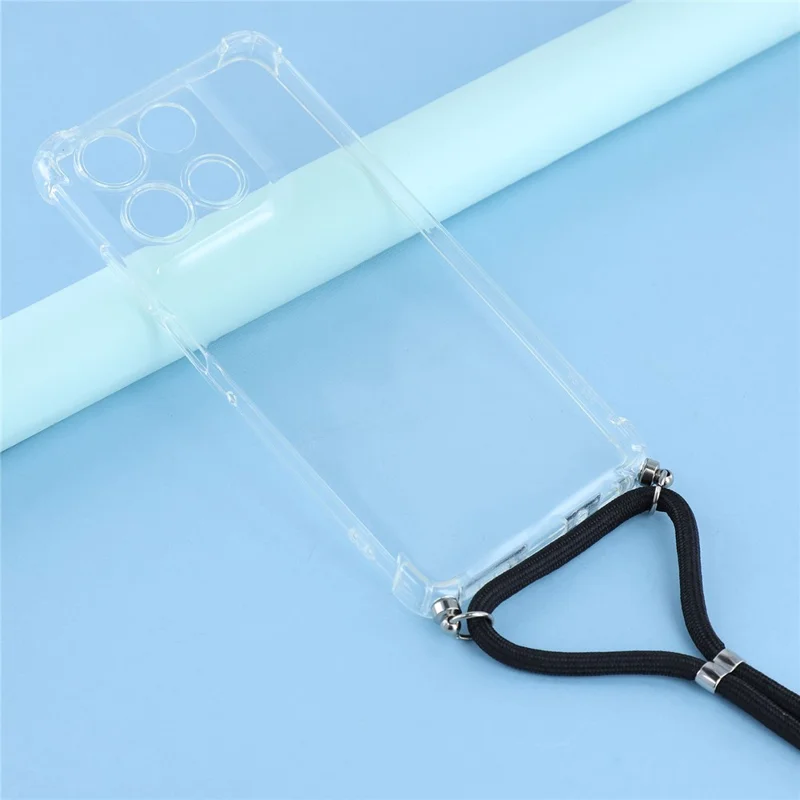 For Motorola Moto G56 5G Case Reinforced Corner TPU Clear Phone Cover with Lanyard