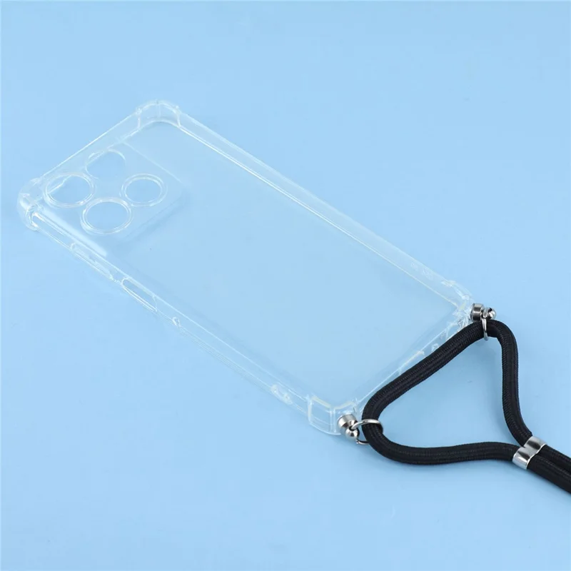 For Motorola Moto G56 5G Case Reinforced Corner TPU Clear Phone Cover with Lanyard