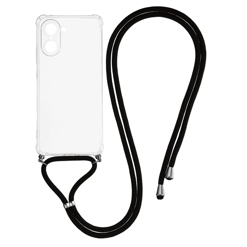 For OnePlus Nord CE5 5G / Ace 5 Racing 5G Case Reinforced Corner TPU Clear Phone Cover with Lanyard