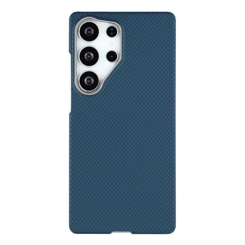 X-LEVEL Pour Étui Samsung Galaxy S25 Ultra Compatible avec MagSafe Nanofibre de Carbone + Cadre d'Objectif Métallique Coque de Téléphone - Bleu
