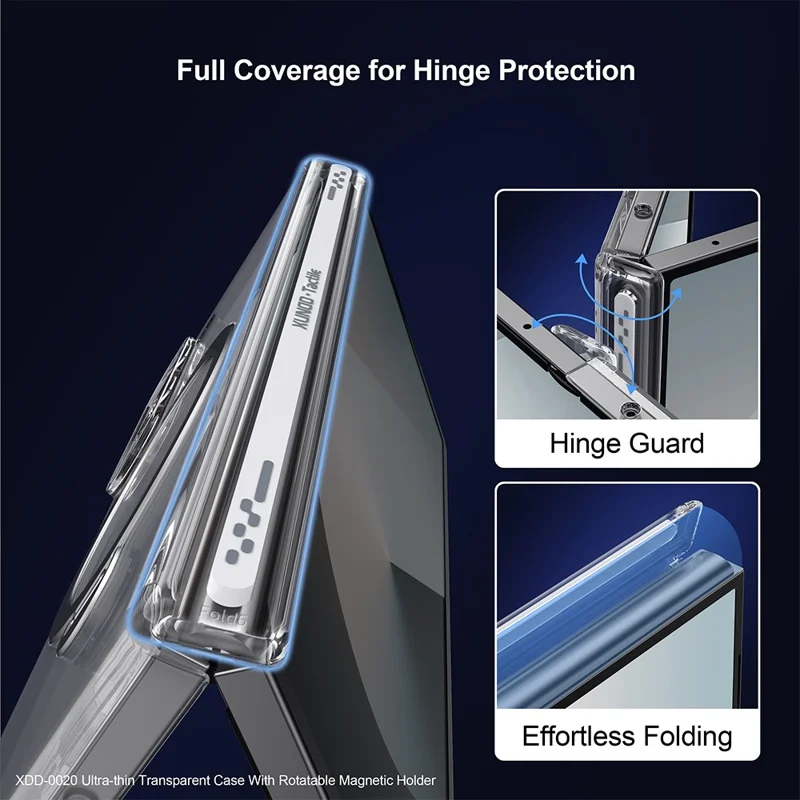 XUNDD For Samsung Galaxy Z Fold5 5G Case Compatible with MagSafe Kickstand PC Cover with Tempered Glass